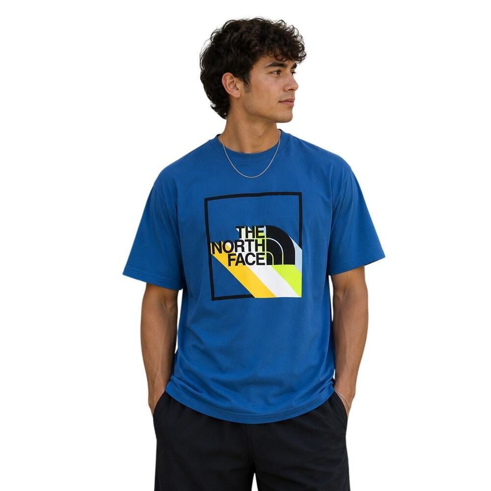 The North Face Shadow Box T-Shirt Banff Blue XXL NWT Graphic Tee